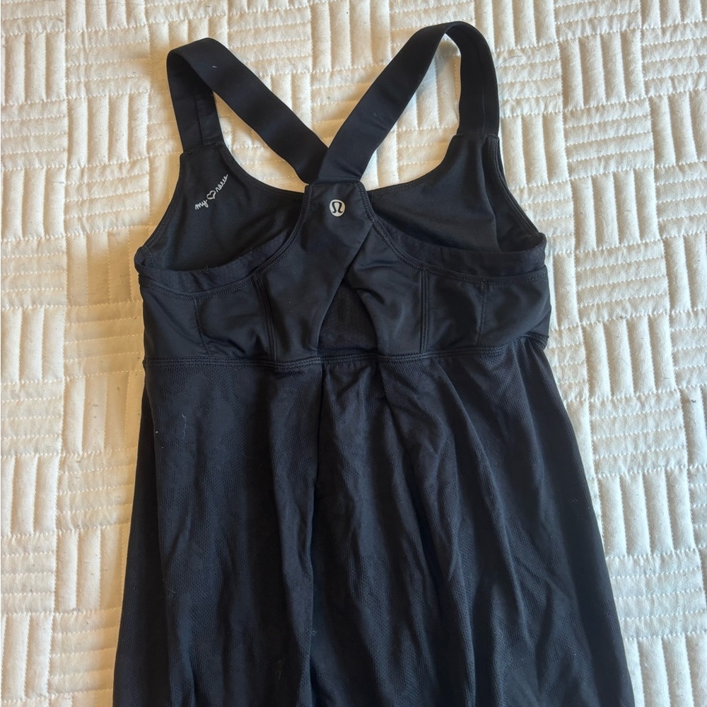 Lululemon Black Athletic Tank Dress with Built-In Bra
